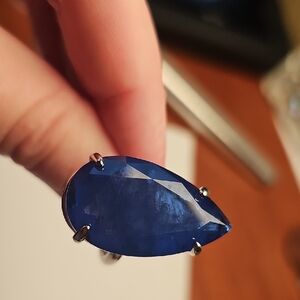 Large Blue Sapphire Doublet Ring